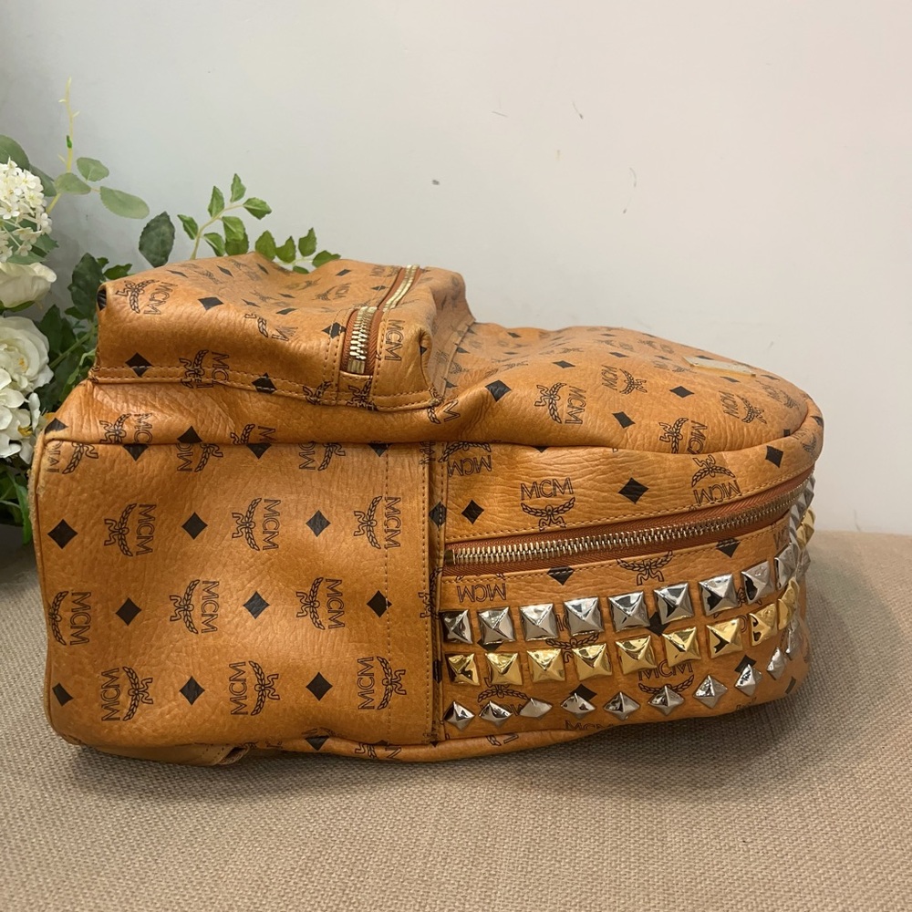 MCM Cognac Logo Backpack - Picture 11 of 14